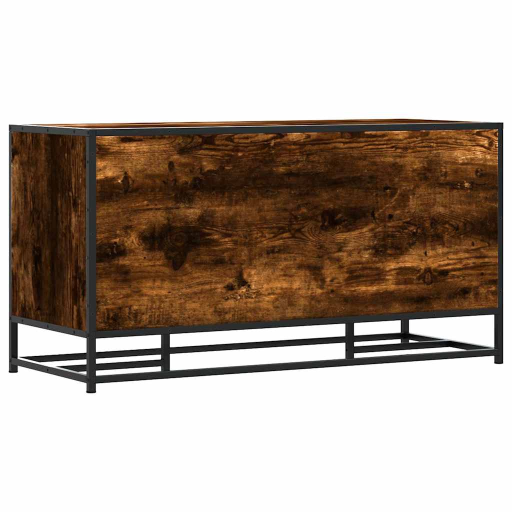 Shoe Bench Smoked Oak 100x40x53.5 cm Engineered Wood and Metal