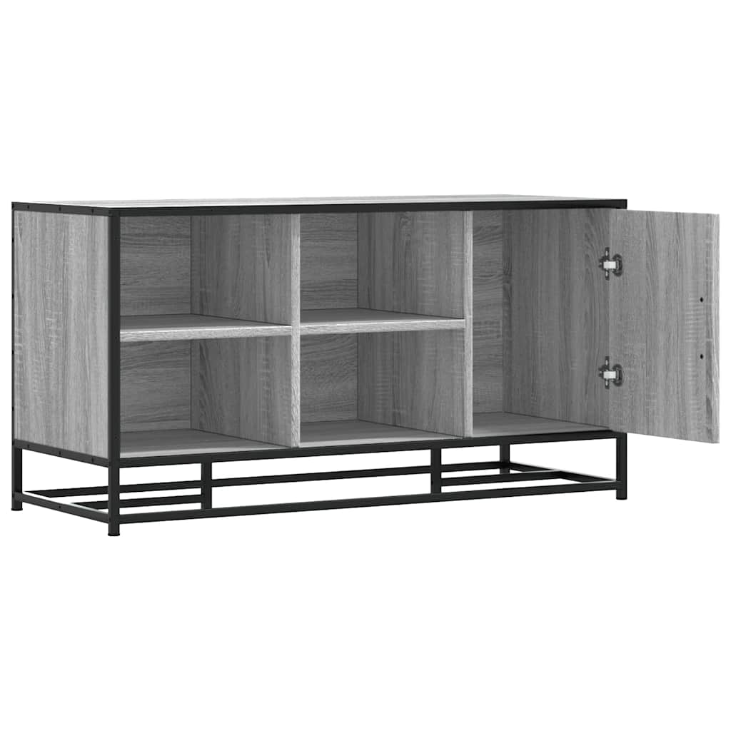 Shoe Bench Grey Sonoma 100x40x53.5 cm Engineered Wood and Metal