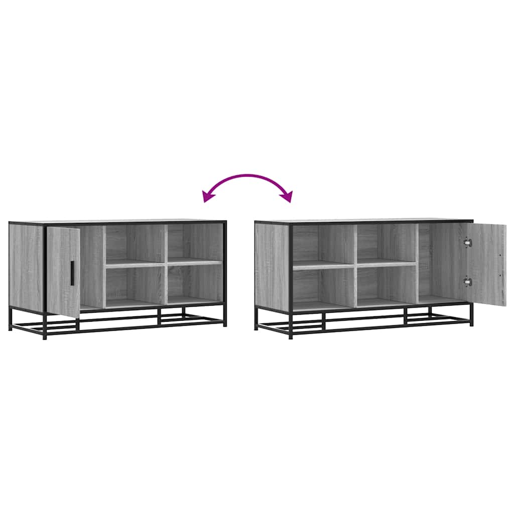 Shoe Bench Grey Sonoma 100x40x53.5 cm Engineered Wood and Metal