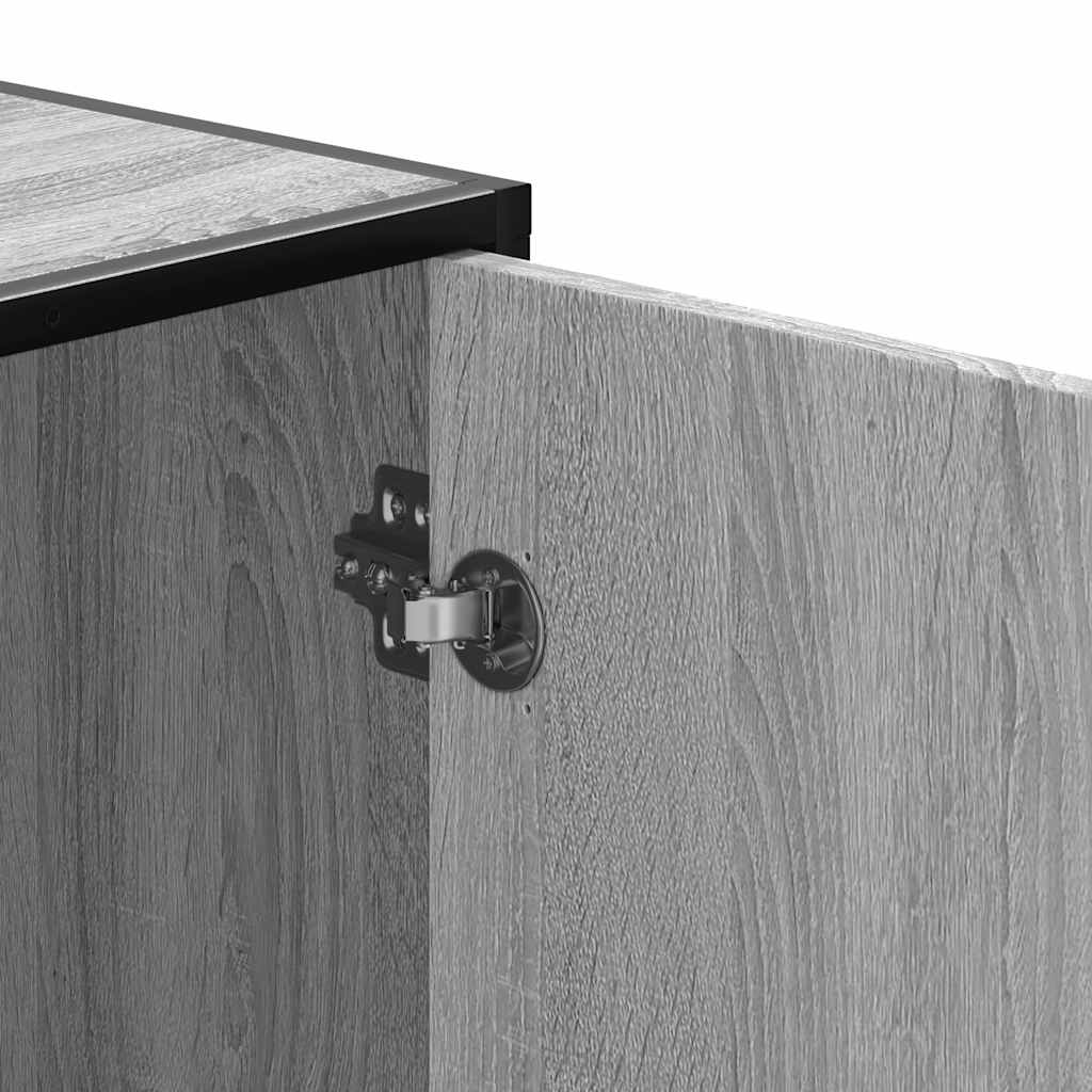 Shoe Bench Grey Sonoma 100x40x53.5 cm Engineered Wood and Metal