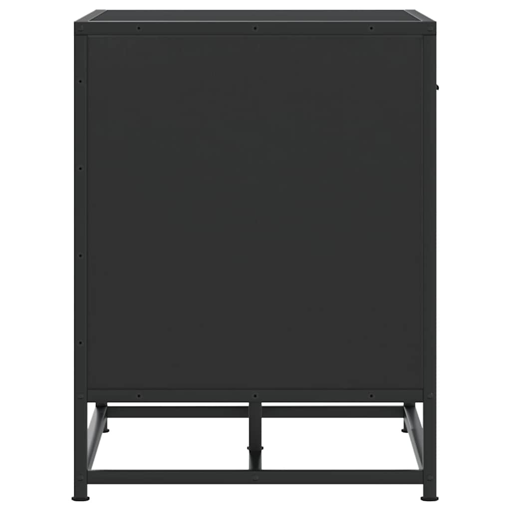 Shoe Bench Black 60x40x53.5 cm Engineered Wood and Metal