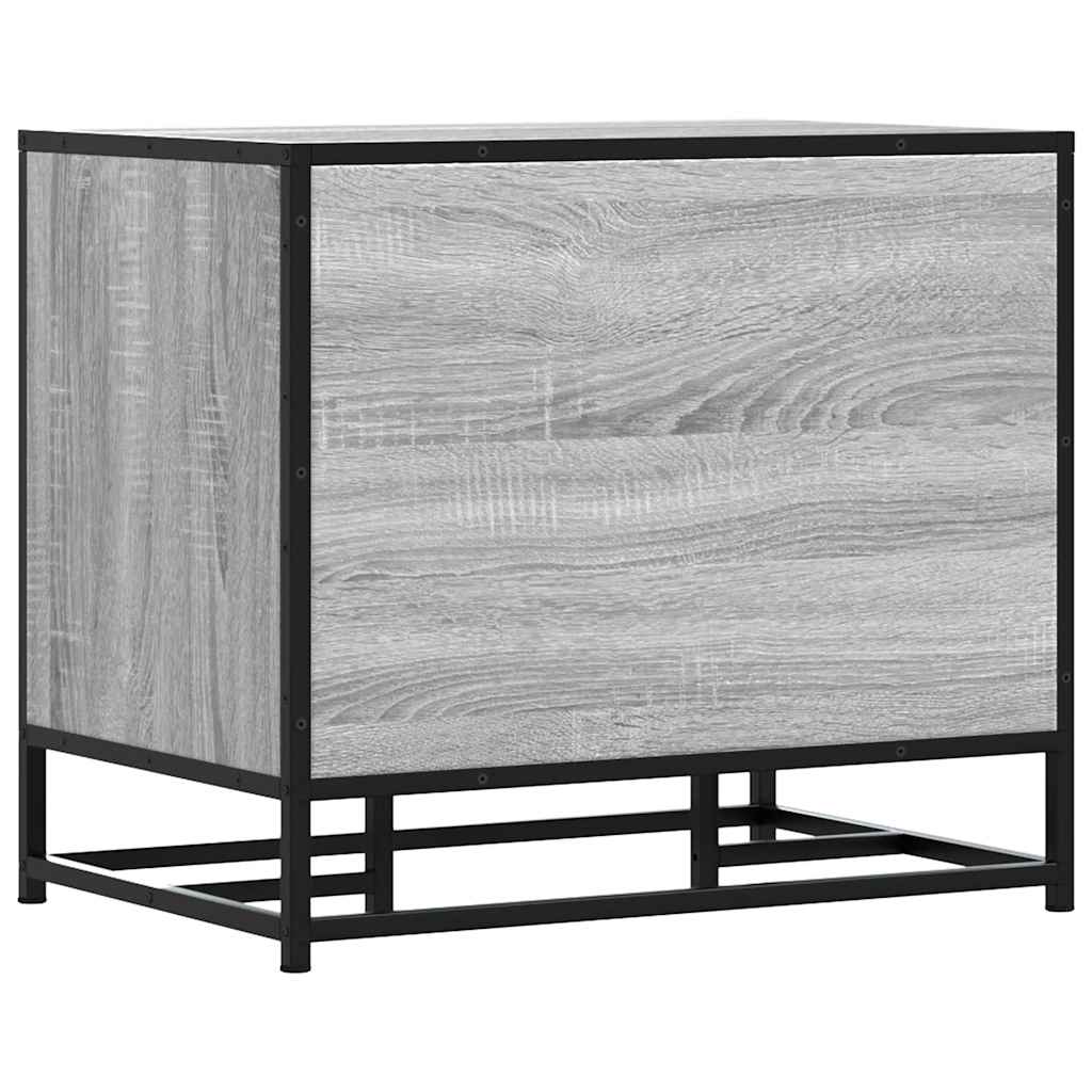 Shoe Bench Grey Sonoma 60x40x53.5 cm Engineered Wood and Metal