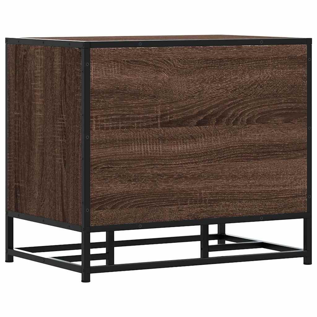 Shoe Bench Brown Oak 60x40x53.5 cm Engineered Wood and Metal
