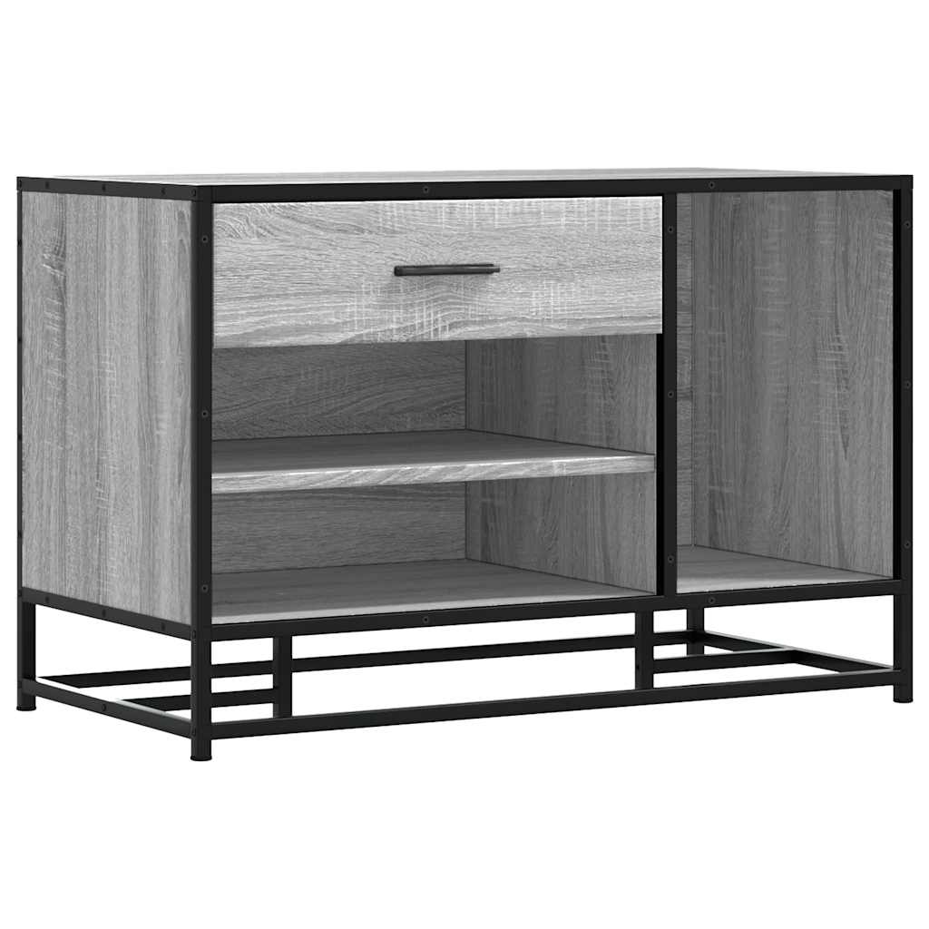 Shoe Bench Grey Sonoma 80x40x53.5 cm Engineered Wood and Metal