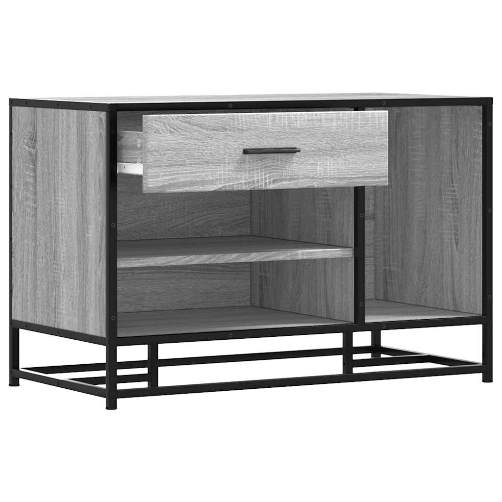Shoe Bench Grey Sonoma 80x40x53.5 cm Engineered Wood and Metal