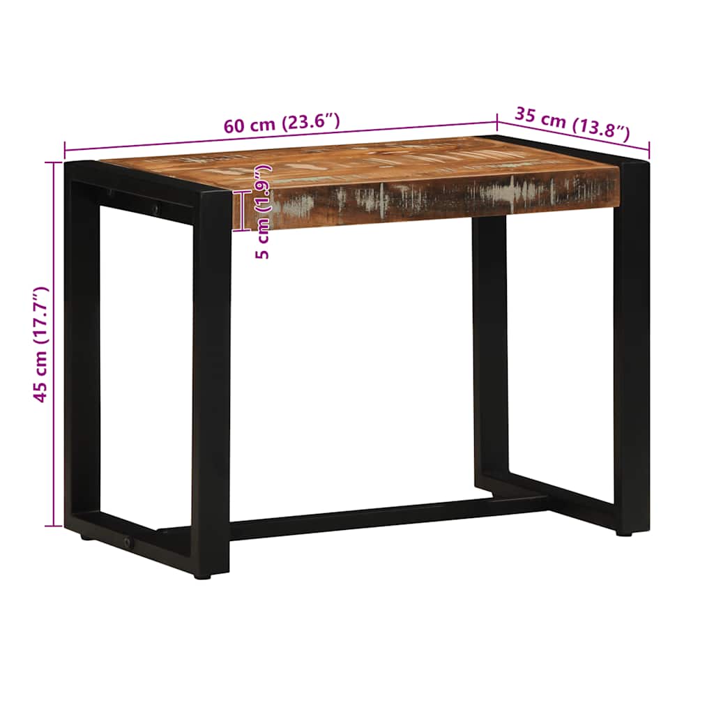 Bench Multicolour 60x35x45 cm Solid Wood Reclaimed