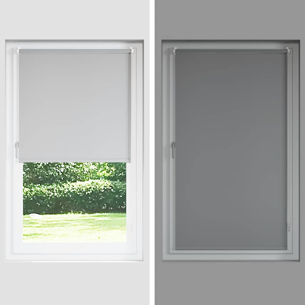 Roller Blind Blackout Leaves Green 65x230 cm Fabric Width 60.7 cm Polyester