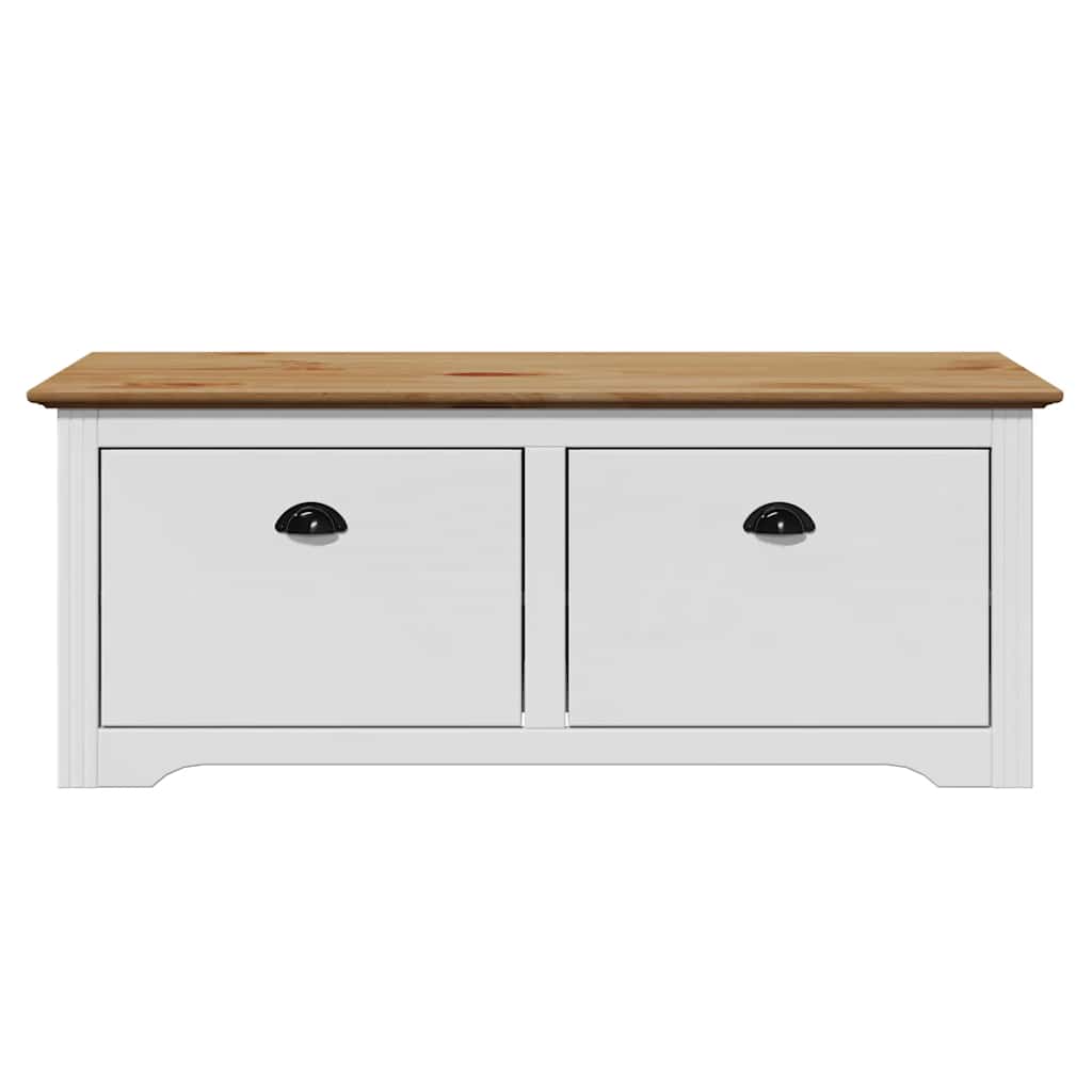 Hallway Bench BODO White and Brown 114x40x45 cm