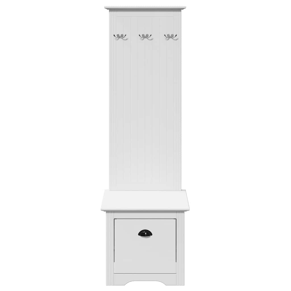Hallway Cabinet with Hooks BODO White 50x40x157 cm