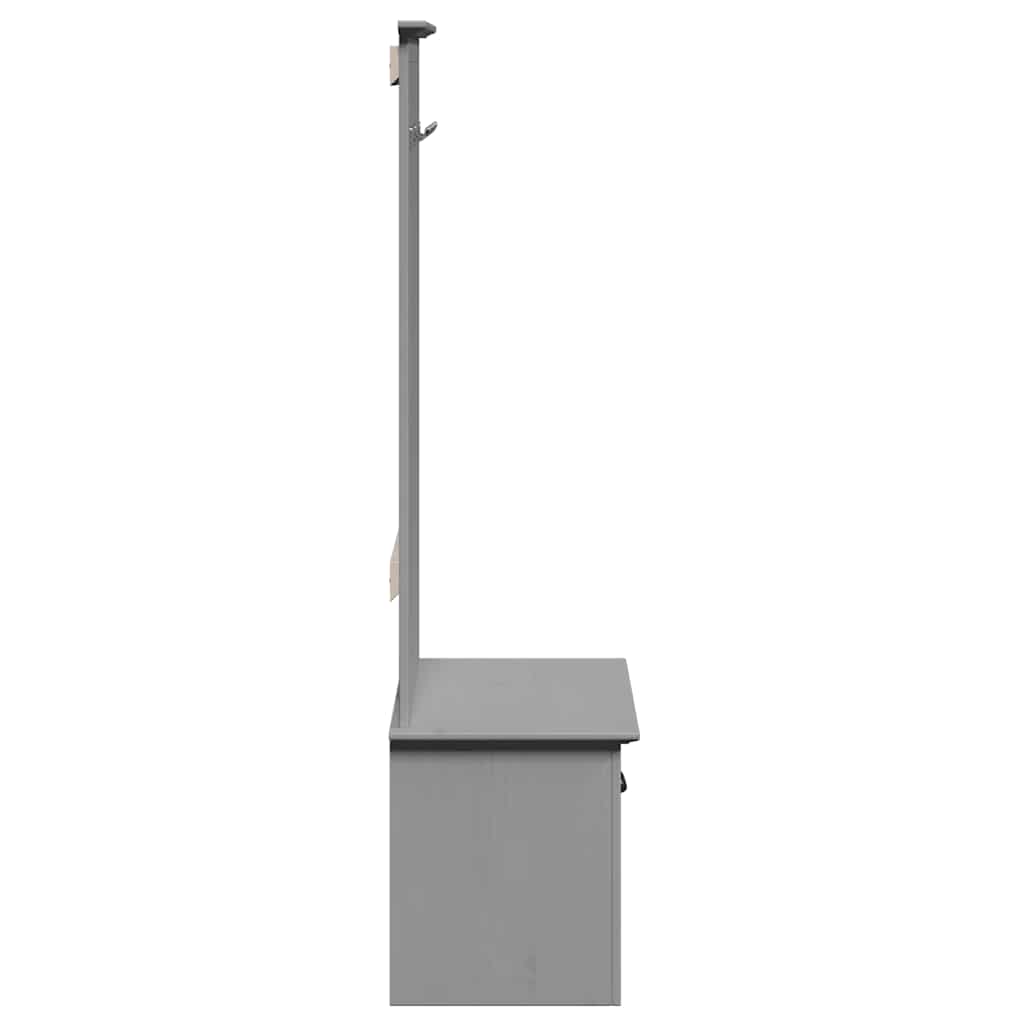 Hallway Cabinet with Hooks BODO Grey 50x40x157 cm