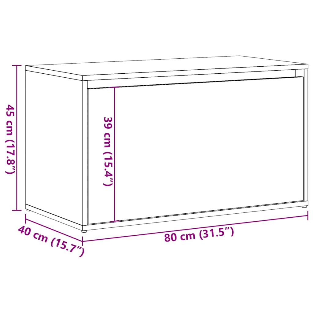 Hall Bench 80x40x45 cm Old Wood Engineered Wood