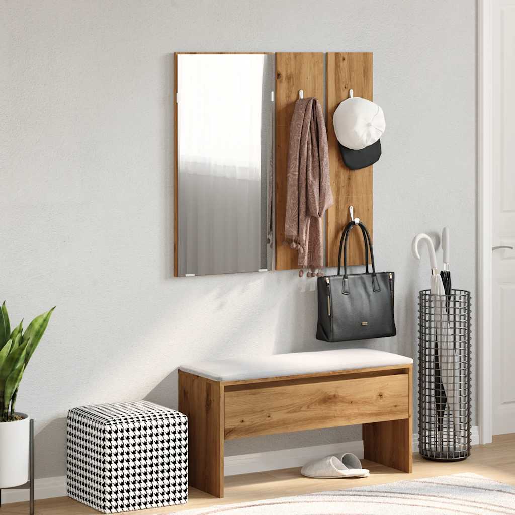 Hallway Furniture Set Artisan Oak Engineered Wood