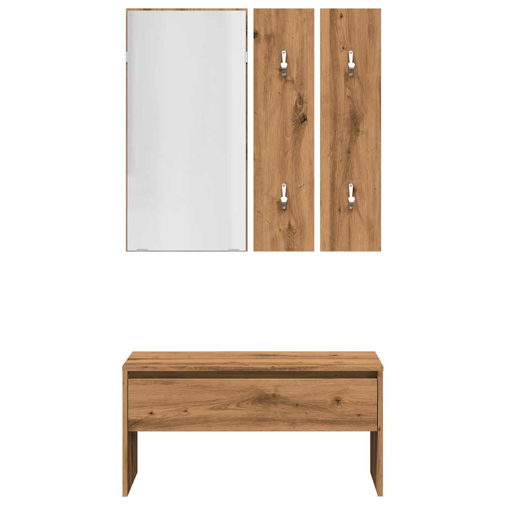 Hallway Furniture Set Artisan Oak Engineered Wood
