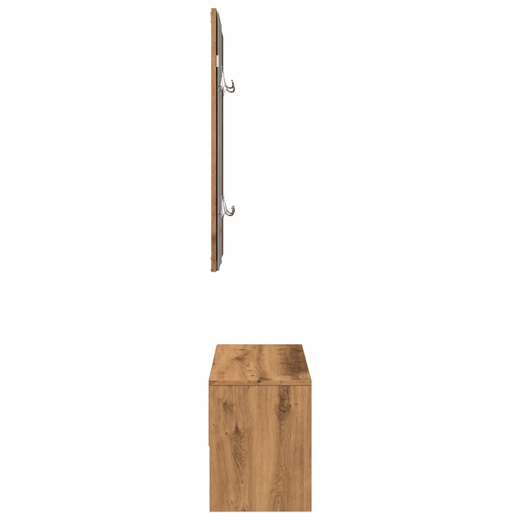 Hallway Furniture Set Artisan Oak Engineered Wood