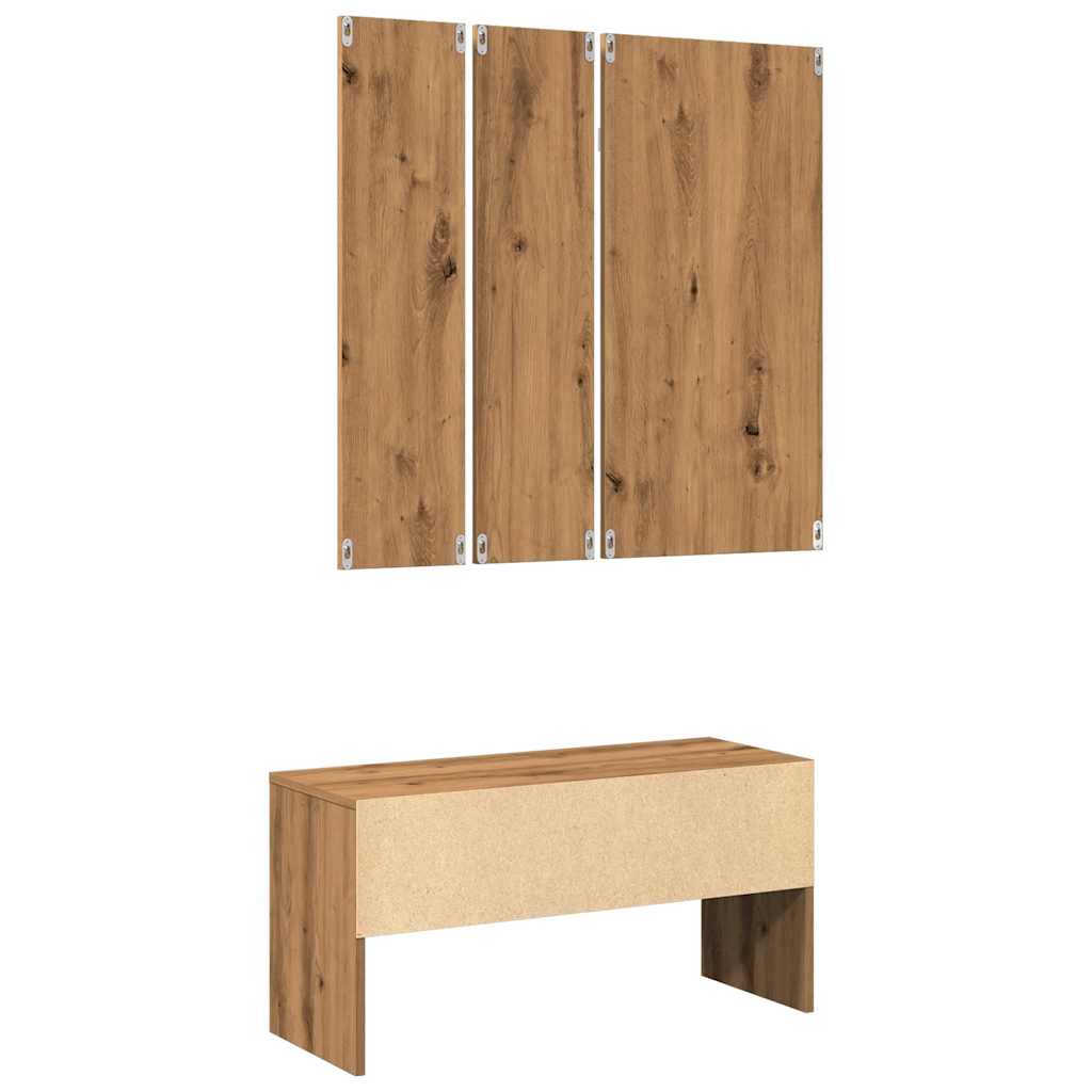 Hallway Furniture Set Artisan Oak Engineered Wood