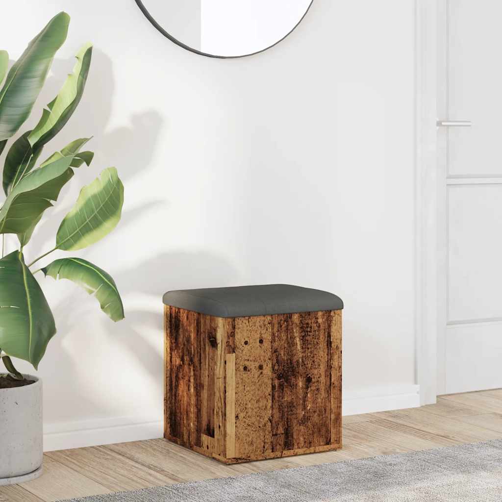 Storage Bench Old Wood 42x42x45 cm Engineered Wood