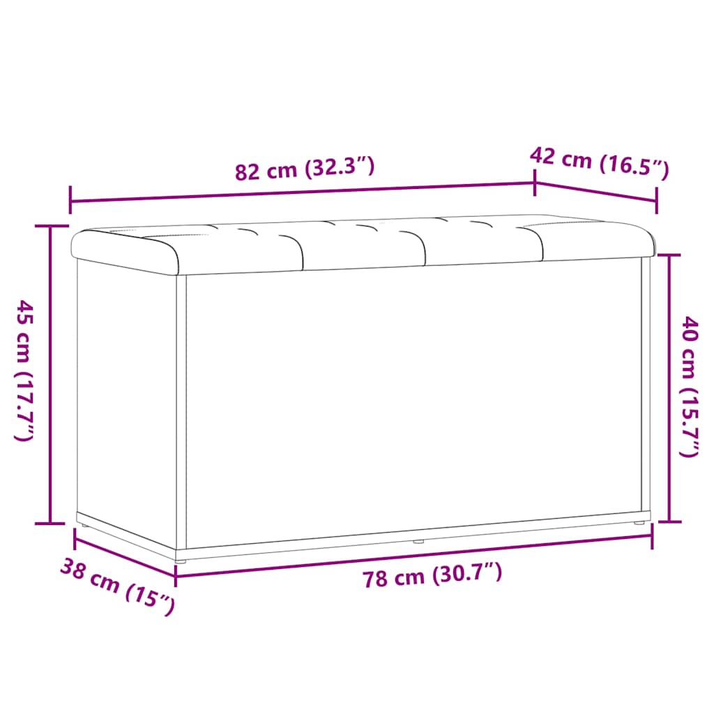 Storage Bench Old Wood 82x42x45 cm Engineered Wood