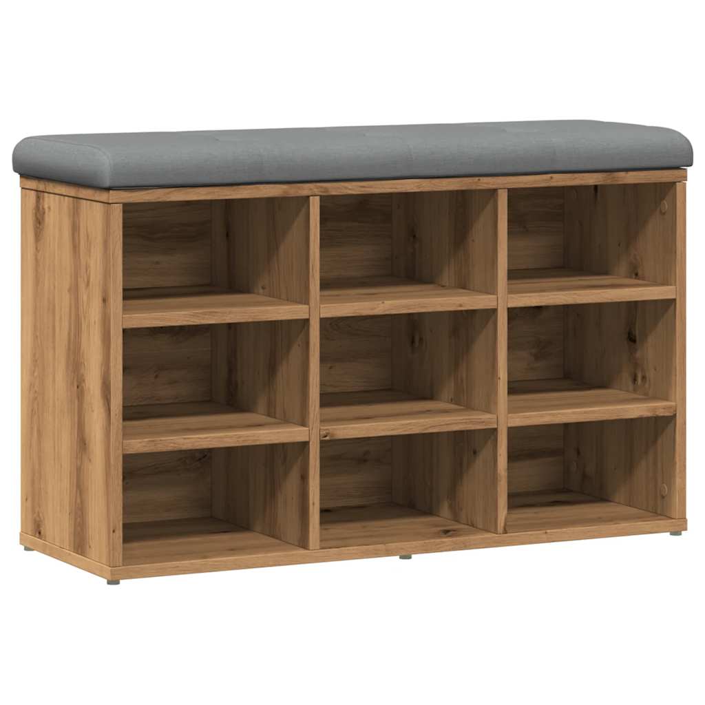 Shoe Bench Artisan Oak 82x32x50 cm Engineered Wood