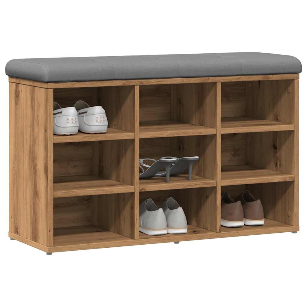 Shoe Bench Artisan Oak 82x32x50 cm Engineered Wood