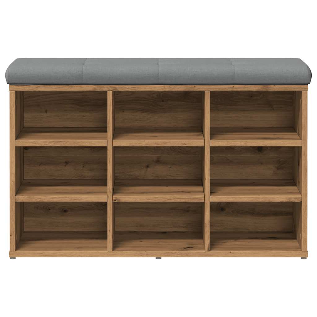 Shoe Bench Artisan Oak 82x32x50 cm Engineered Wood