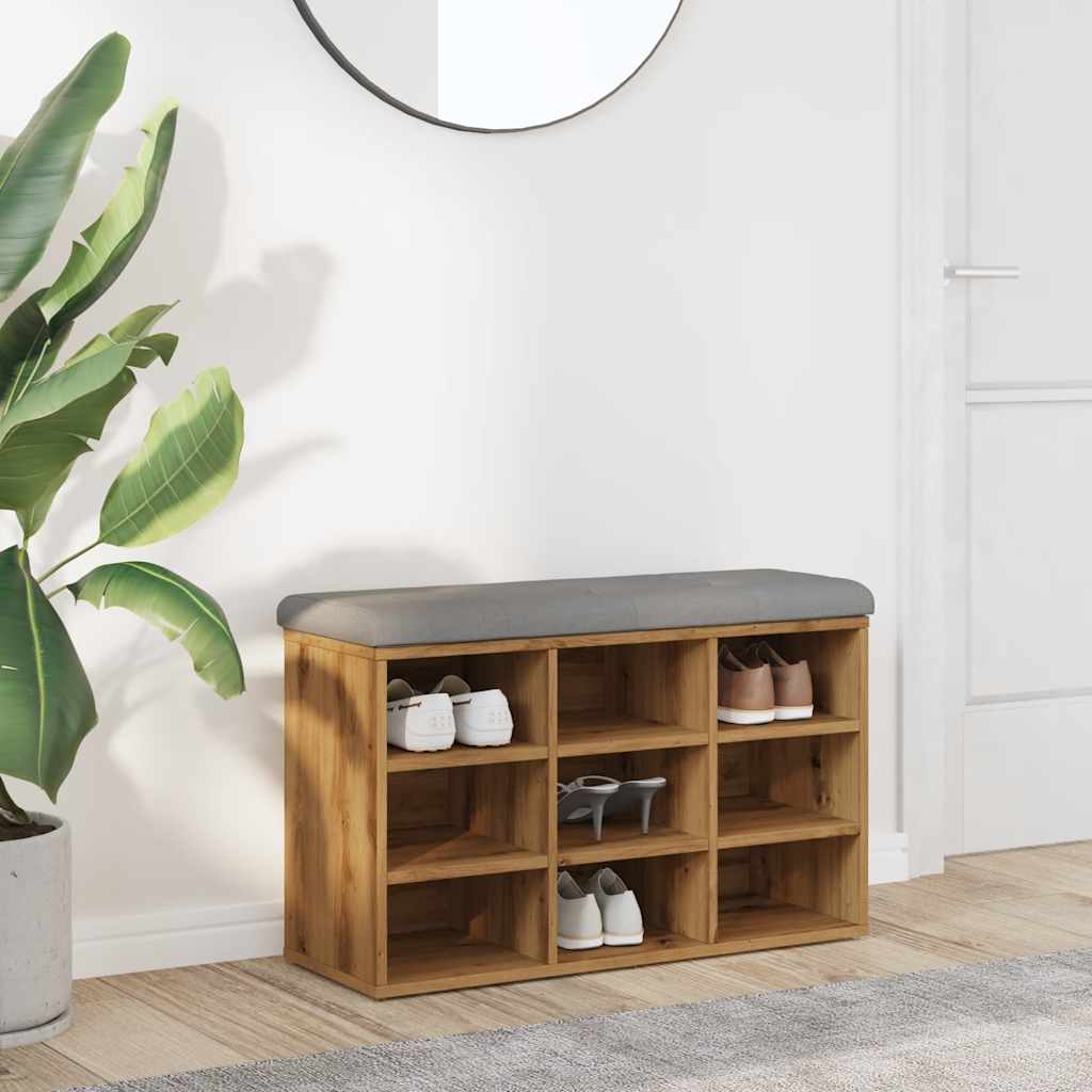 Shoe Bench Artisan Oak 82x32x50 cm Engineered Wood