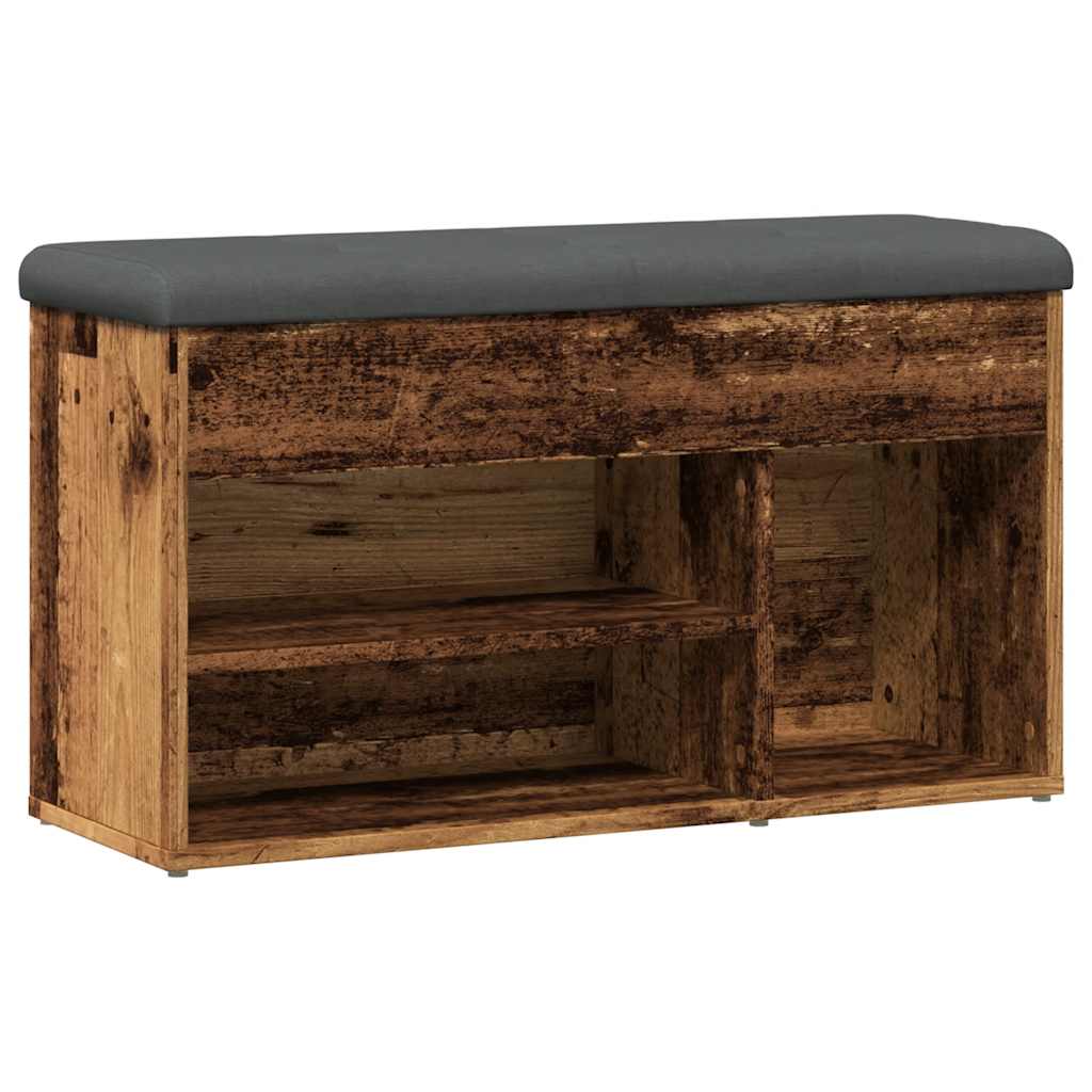Shoe Bench Old Wood 82x32x45.5 cm Engineered Wood