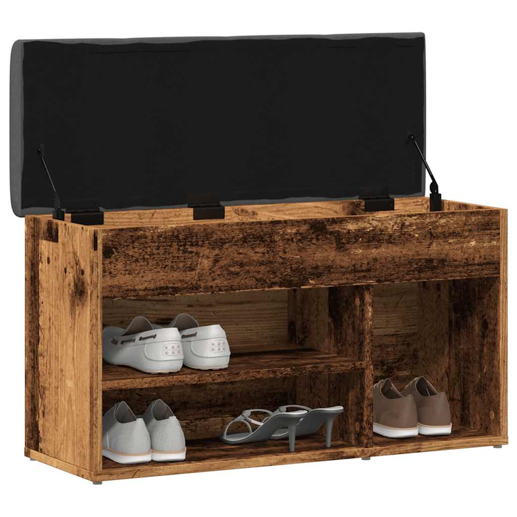 Shoe Bench Old Wood 82x32x45.5 cm Engineered Wood