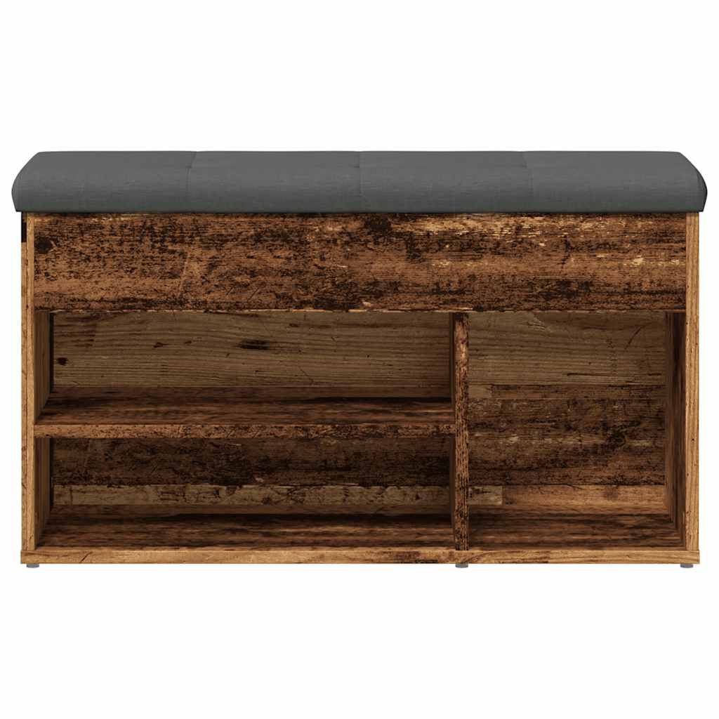 Shoe Bench Old Wood 82x32x45.5 cm Engineered Wood