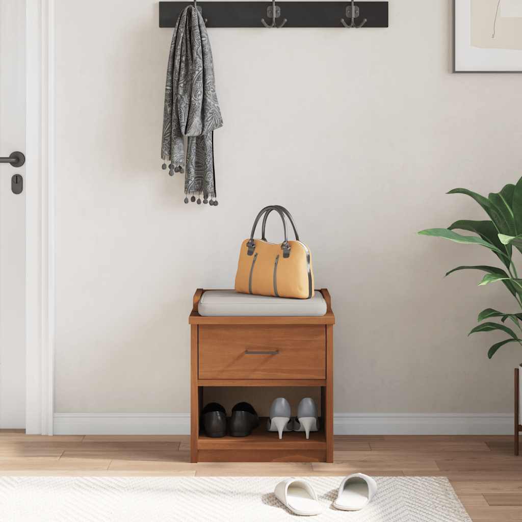 Hallway Bench SANDNES 45x40x50 cm Solid Wood Pine