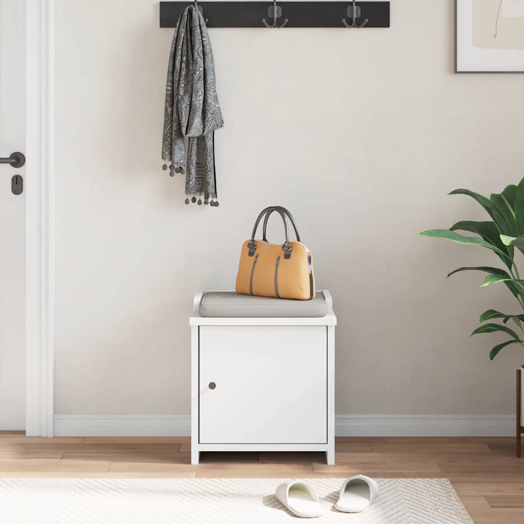 Hallway Bench SANDNES White 45x40x50 cm Solid Wood Pine