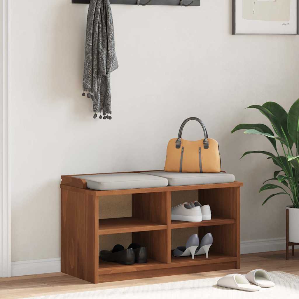 Hallway Bench SANDNES 87x40x50 cm Solid Wood Pine