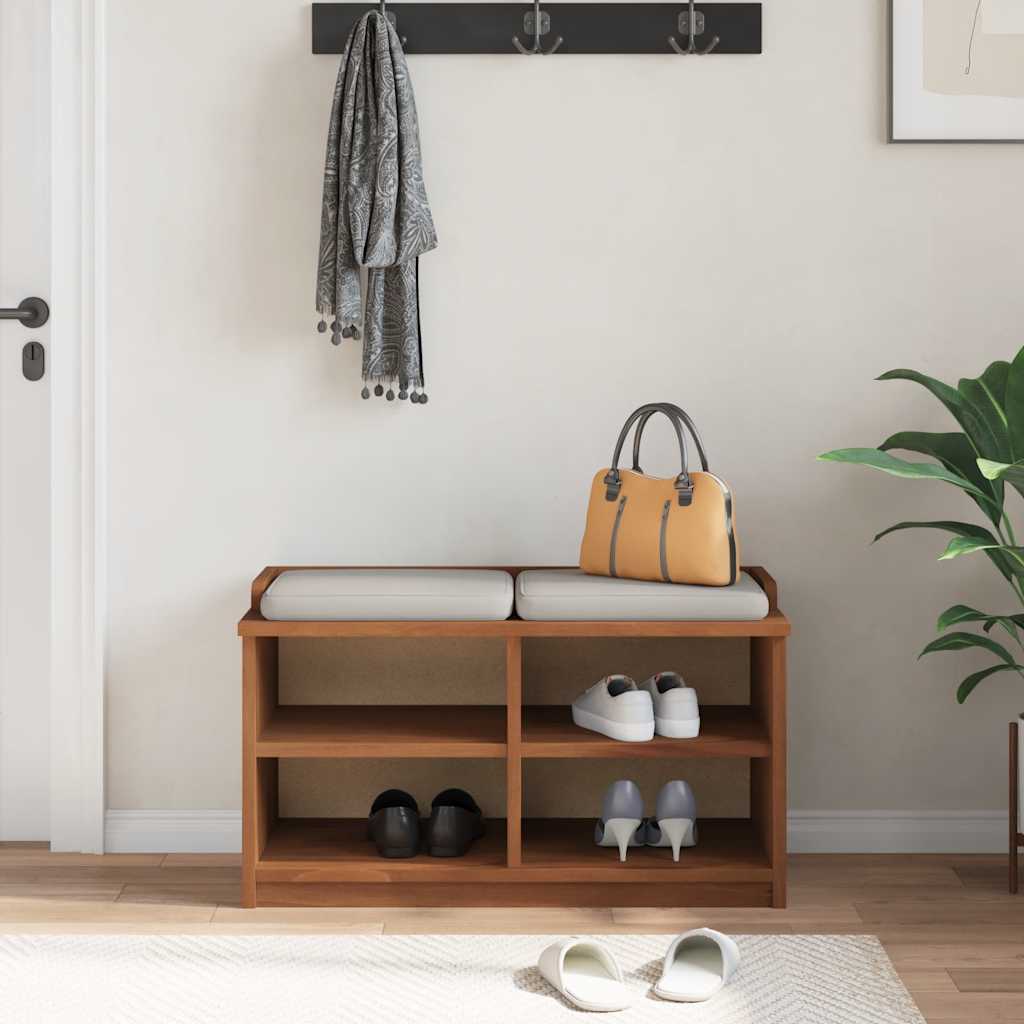 Hallway Bench SANDNES 87x40x50 cm Solid Wood Pine
