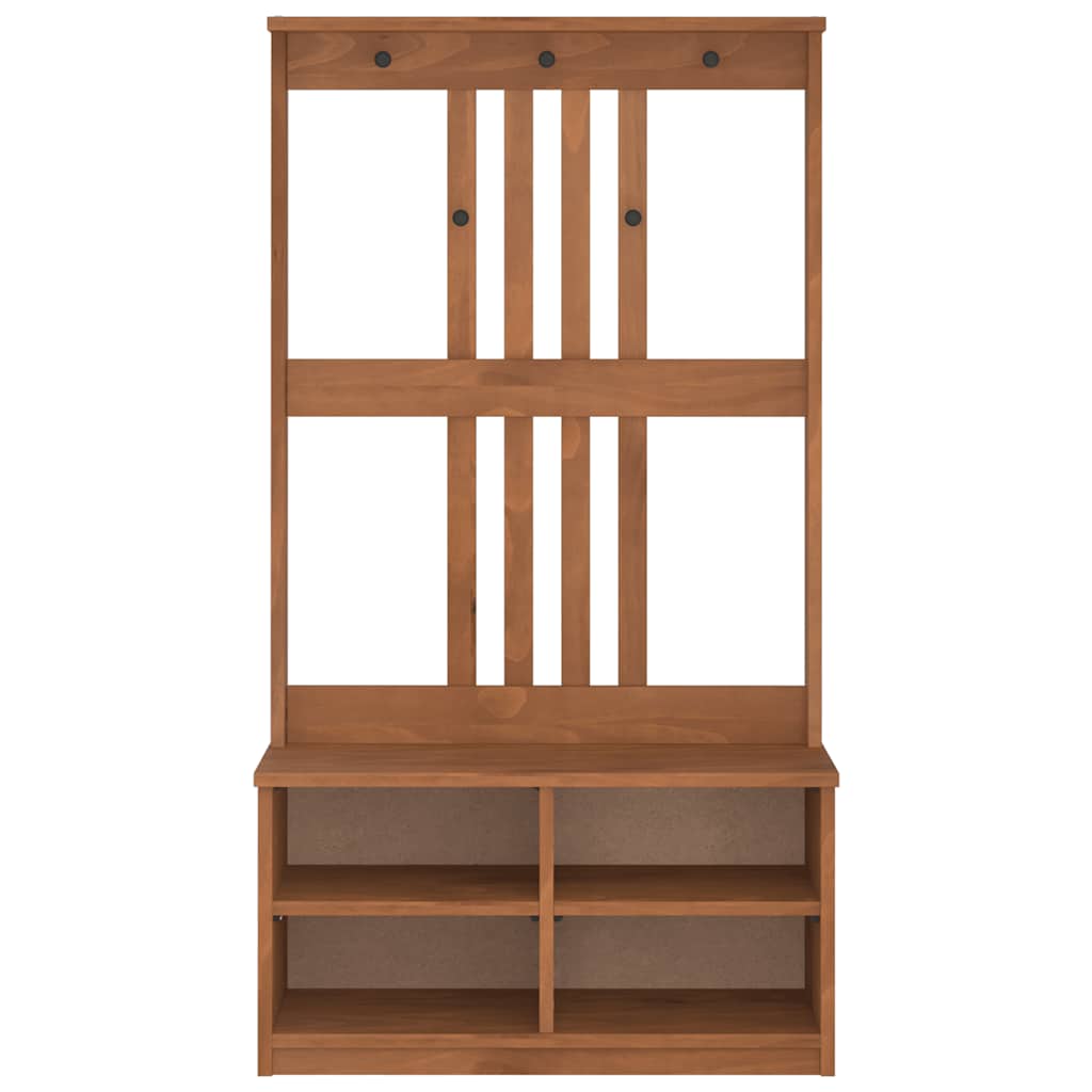 Hall Tree SANDENS 87x40x159.5 cm Solid Wood Pine