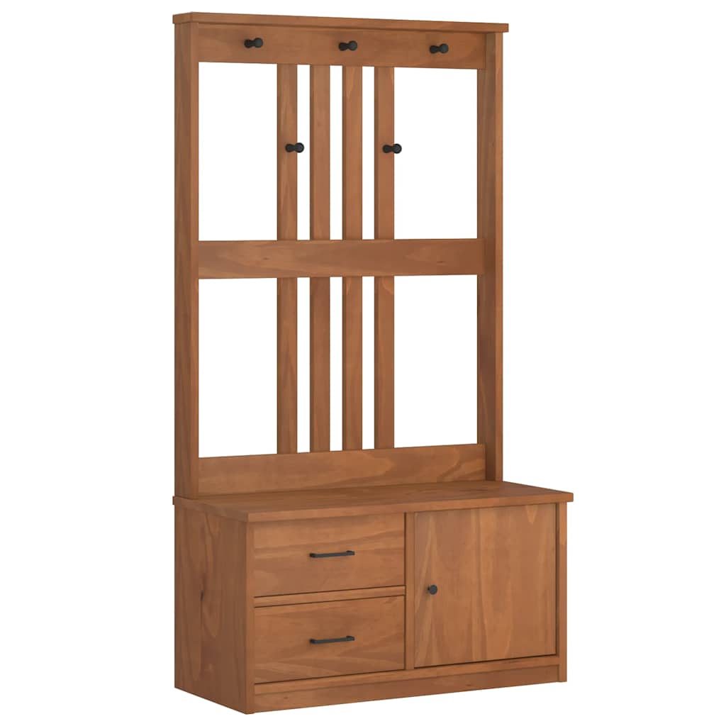 Hall Tree SANDENS 87x40x159.5cm Solid Wood Pine