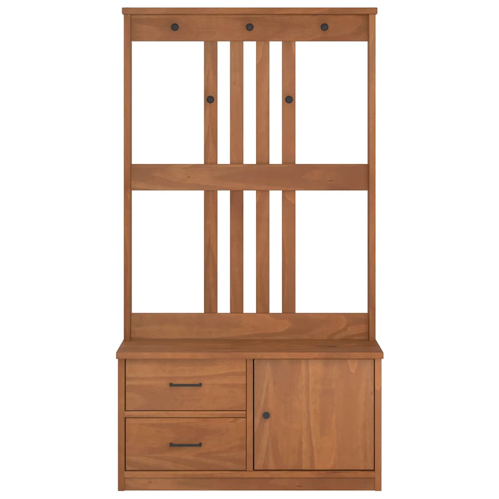 Hall Tree SANDENS 87x40x159.5cm Solid Wood Pine