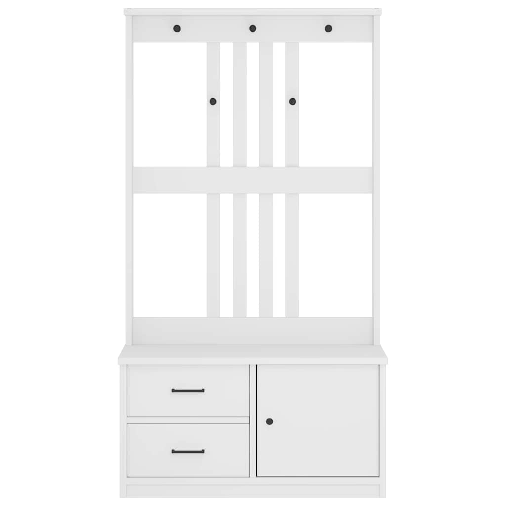 Hall Tree SANDENS White 87x40x159.5cm Solid Wood Pine