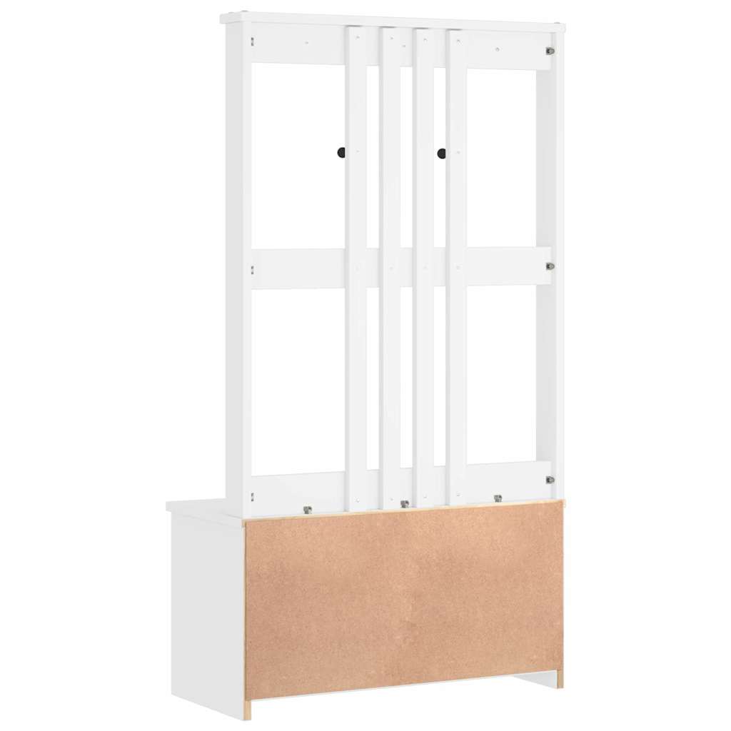 Hall Tree SANDENS White 87x40x159.5cm Solid Wood Pine
