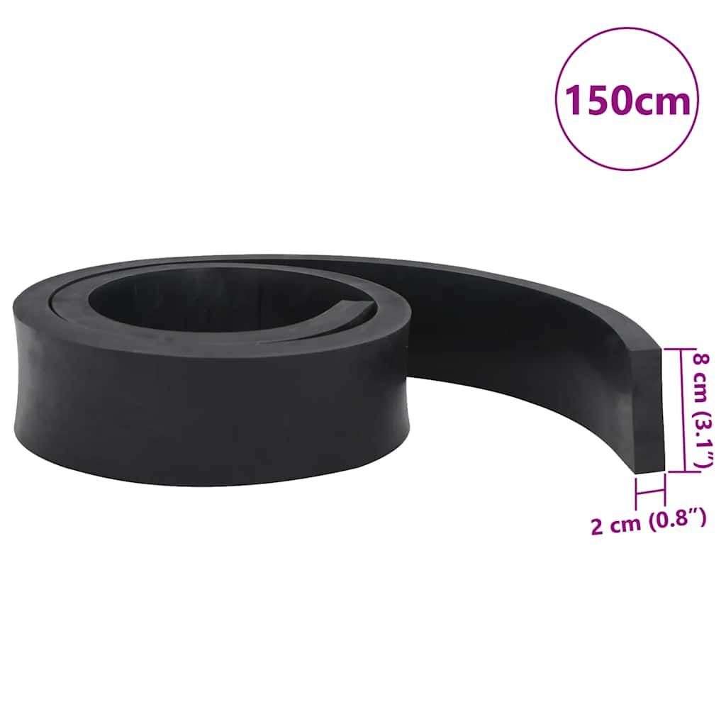 Rubber Edge for Snow Plow Black 150x8x2 cm