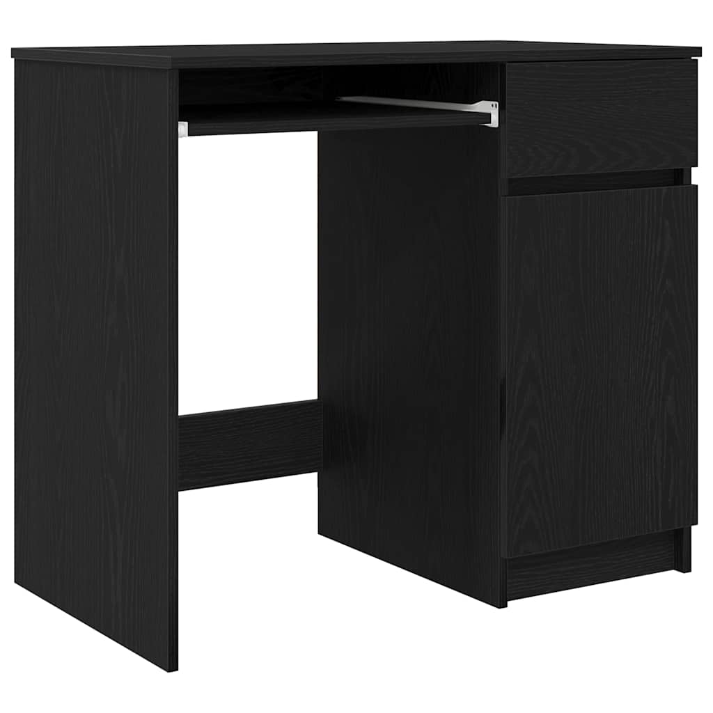 Desk Black Oak 86x49x76 cm Engineered Wood