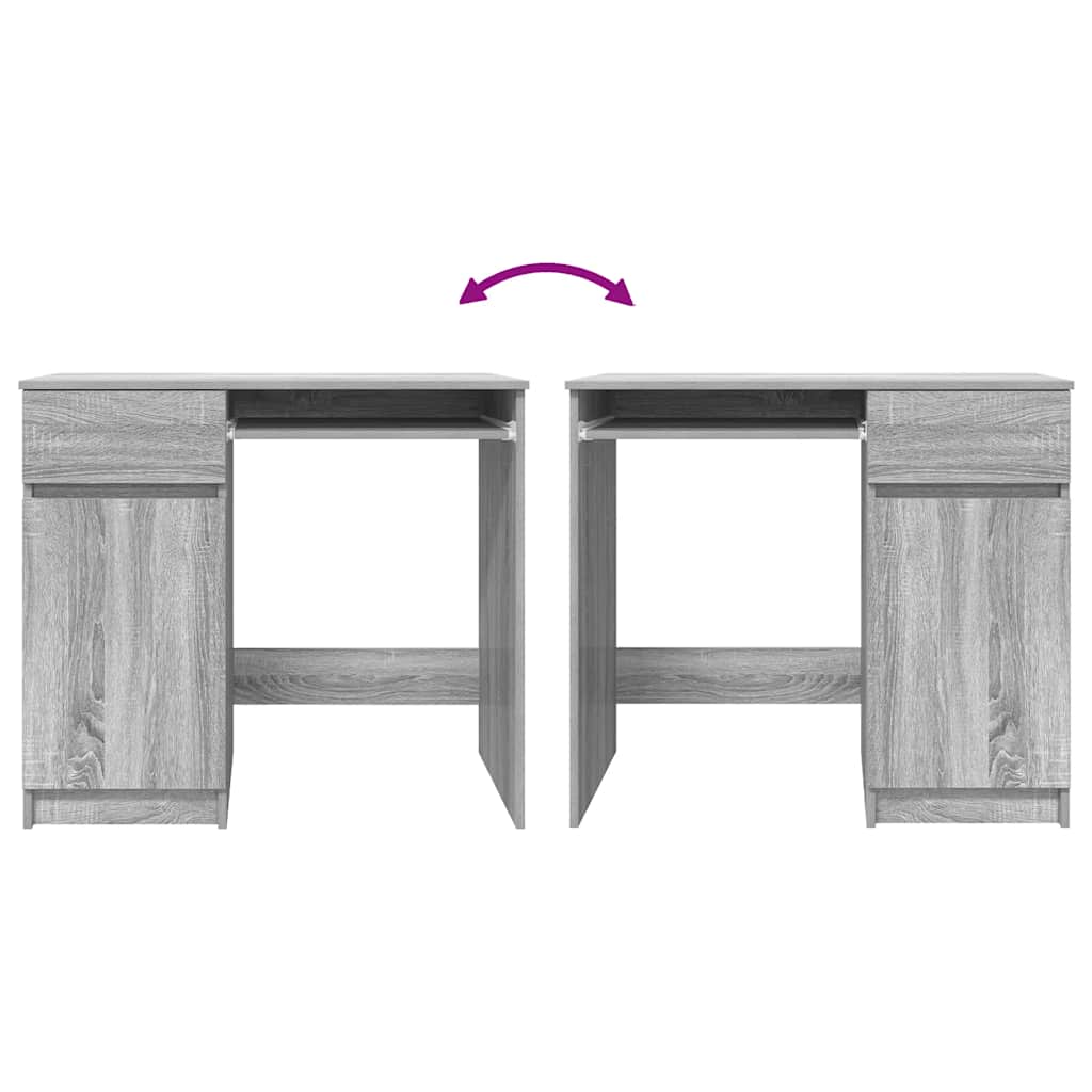 Desk Grey Sonoma 86x49x76 cm Engineered Wood