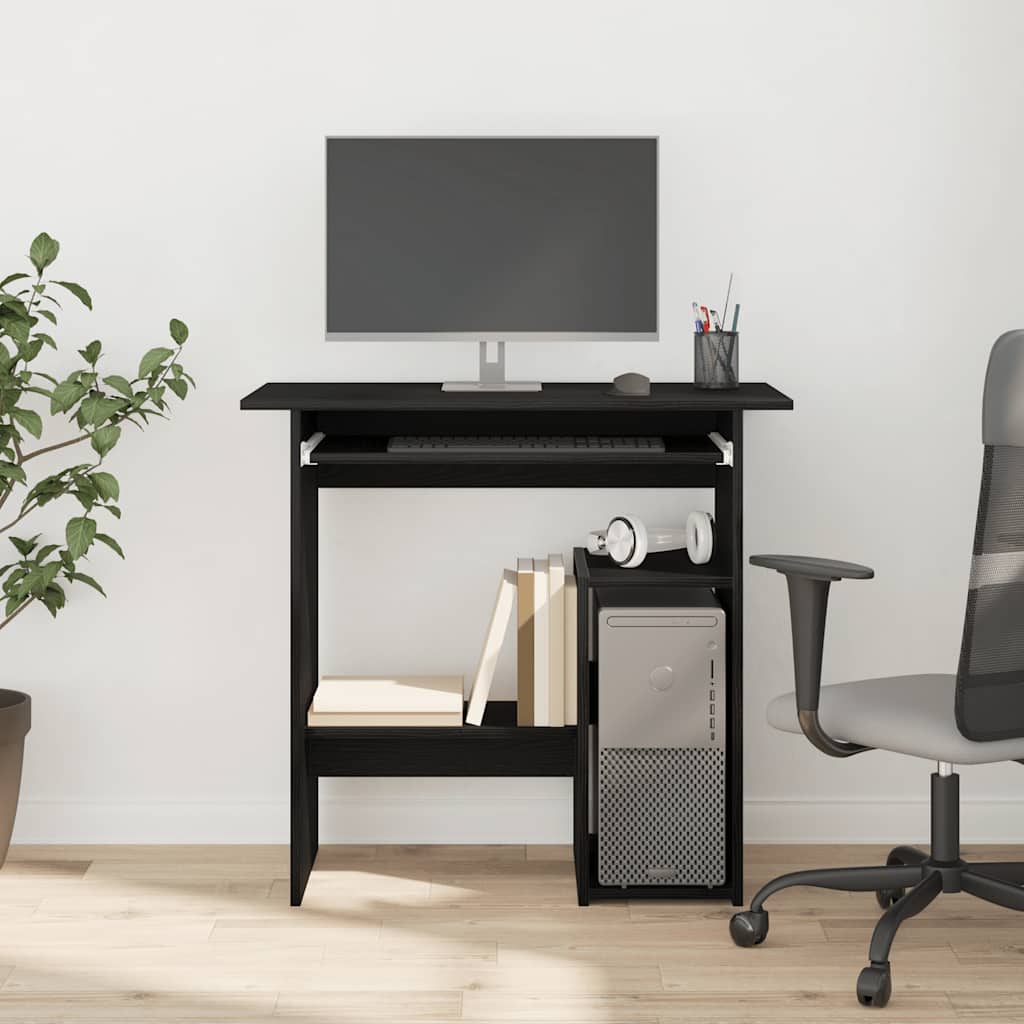 Desk Black Oak 80x45x74 cm Engineered Wood