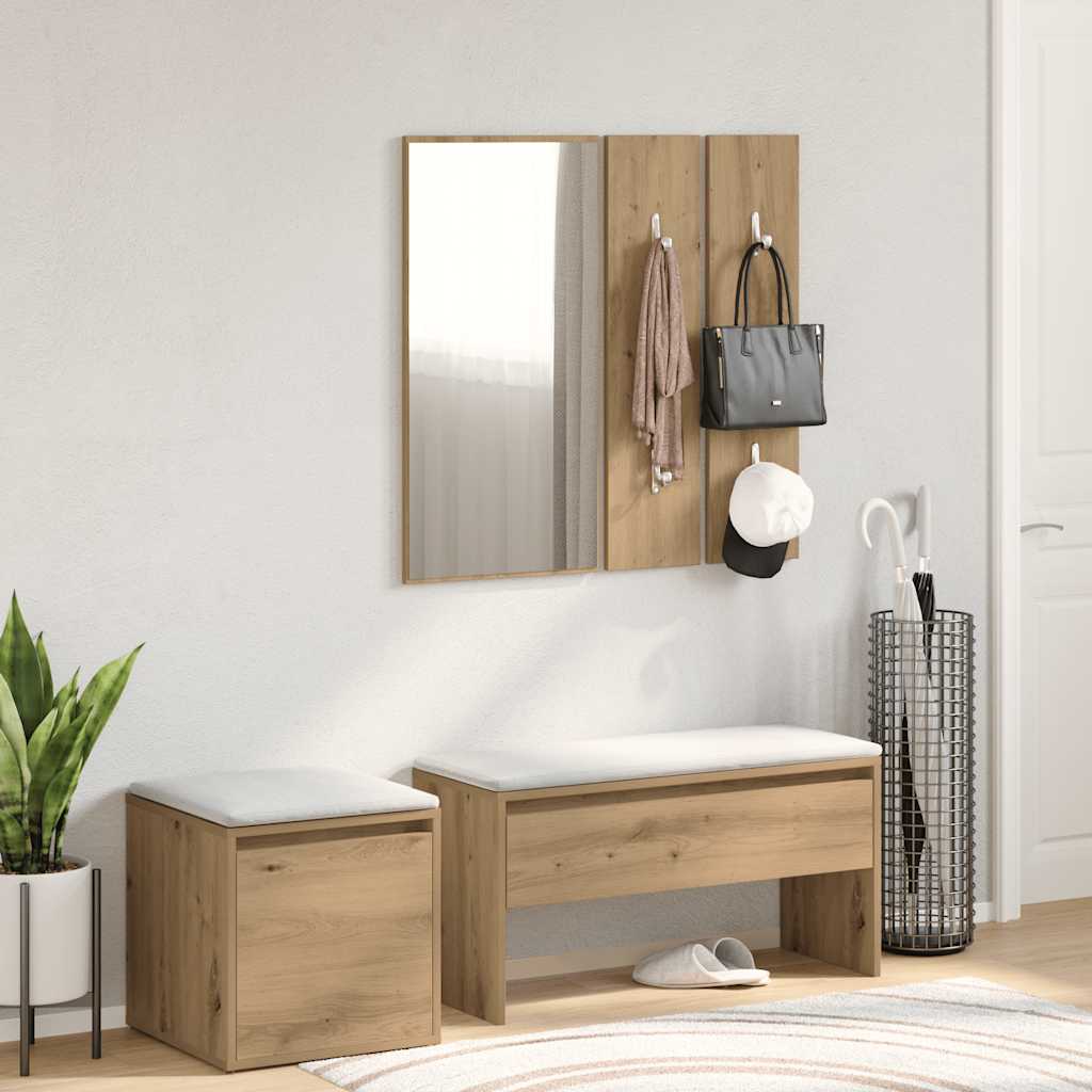 Hallway Furniture Set Artisan Oak Engineered Wood