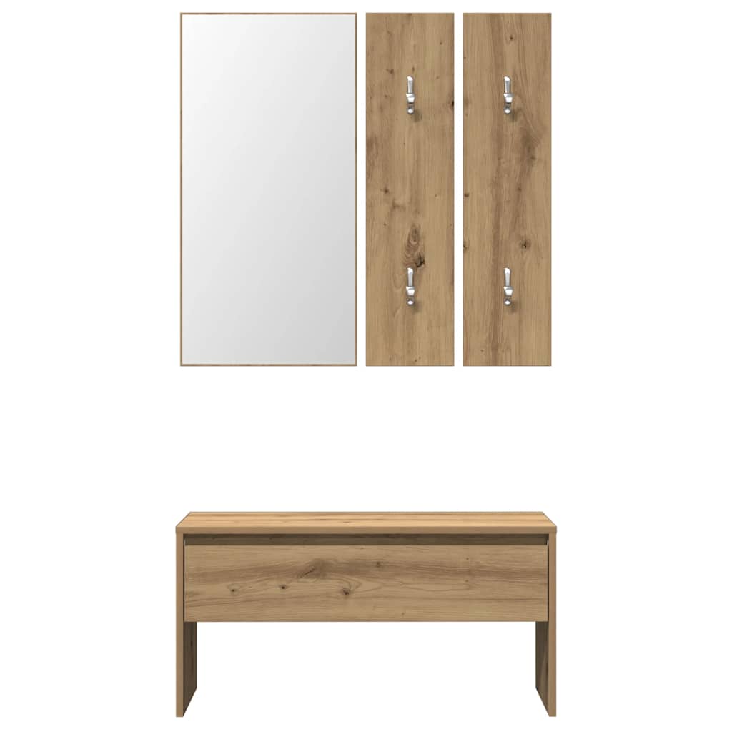 Hallway Furniture Set Artisan Oak Engineered Wood