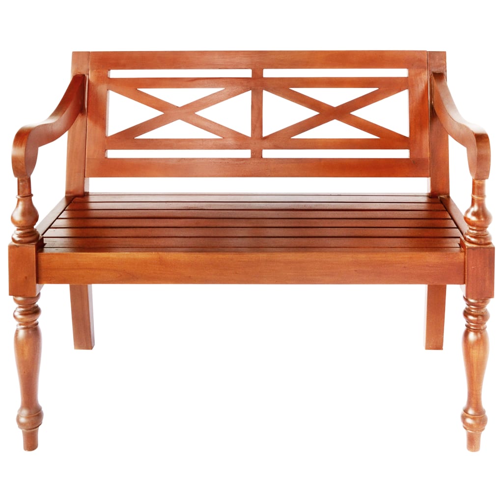 Batavia Bench 98 cm Solid Mahogany Wood Dark Brown