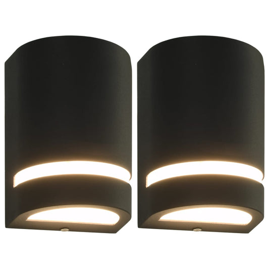 Outdoor Wall Lights 2 pcs 35 W Black Half-round