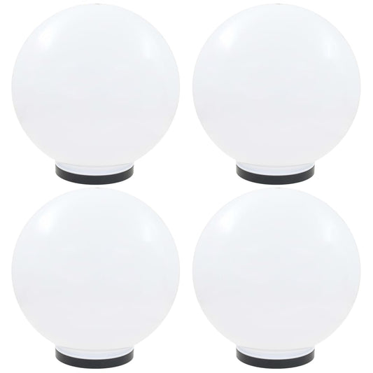LED Bowl Lamps 4 pcs Spherical 40 cm PMMA