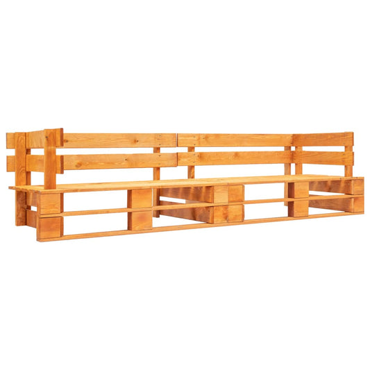 Garden 2-Seater Pallet Sofa Honey Brown Wood