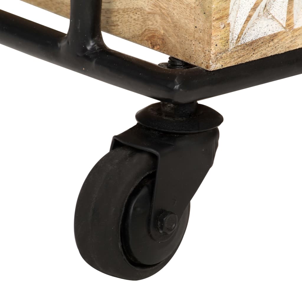 3-Tier Kitchen Trolley 46x30x76 cm Solid Mango Wood
