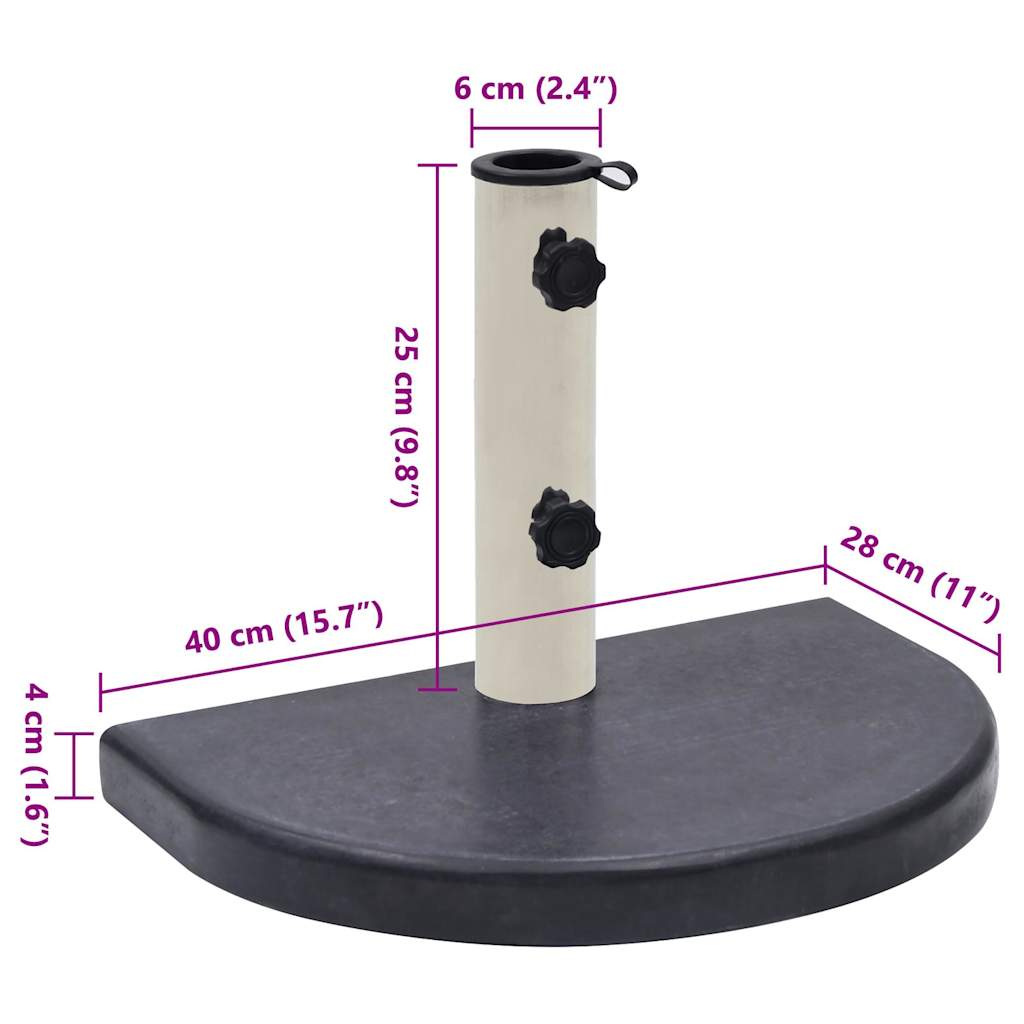 Umbrella Base Black 40x28x4 cm Granite