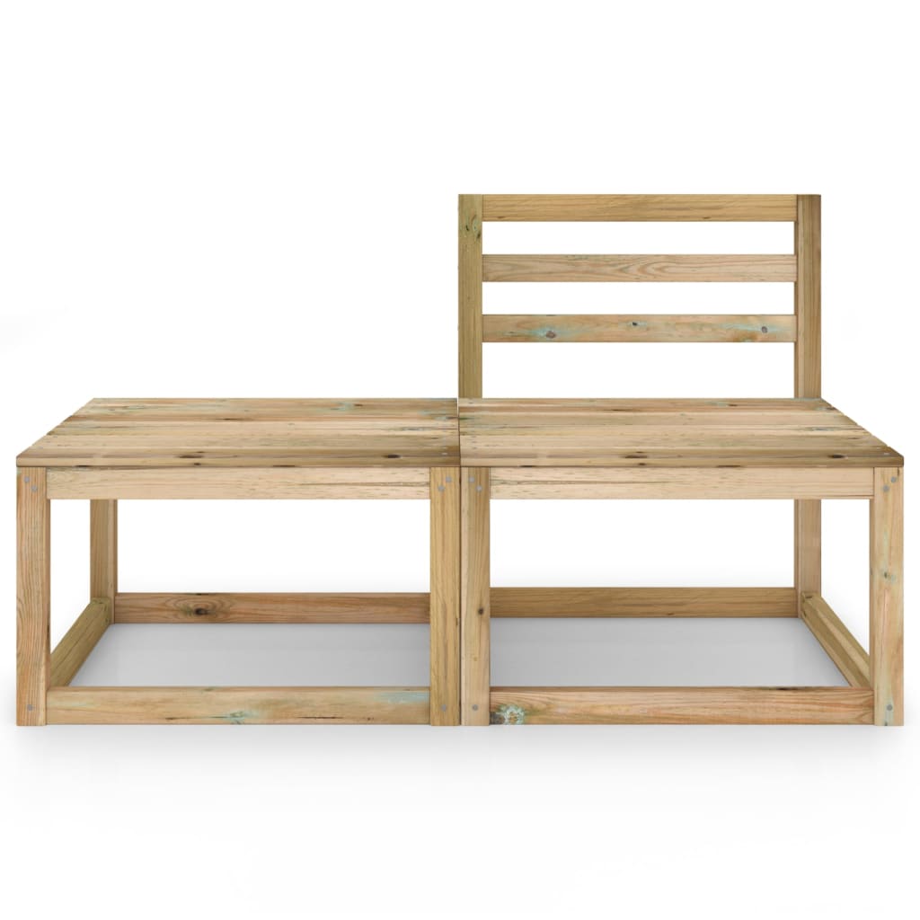 2 Piece Garden Lounge Set Green Impregnated Pinewood